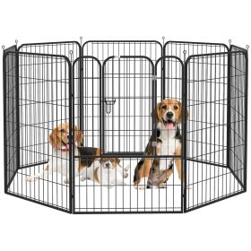 8 Panel Pet Playpen Play Yard Fence Home DIY Heavy-Duty Metal Foldable Indoor Outdoor 39"H