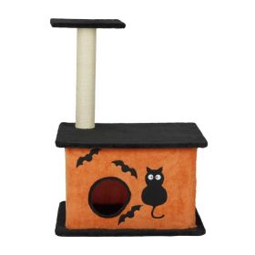 33' Halloween Cat Tree, Cat Tower Cat Tree For Indoor Cats With Spacious Cat Condo, Large Platform, Sisal Scratching Post, Orange & Black (Option: Defaulttitle)
