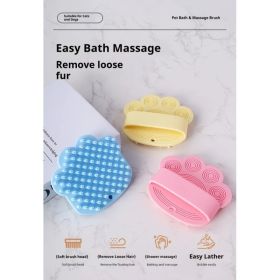 Dog Bath Brush,Pet Bath Comb Brush Soothing Massage Rubber Comb,Pet Bathing Brush (Option: LightYellow)
