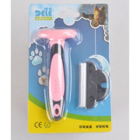 Pet  Hair Removal Comb (Option: Pink-L)