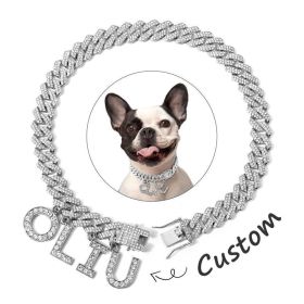 Luxury Alloy Dog Firewood Walking Collar (Option: Silver-40cm)