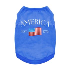 America Dog Shirt (Color: Blue, size: X-Large)