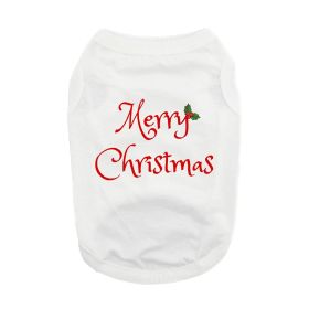 Merry Christmas Dog Shirt (Color: White, size: X-Large)