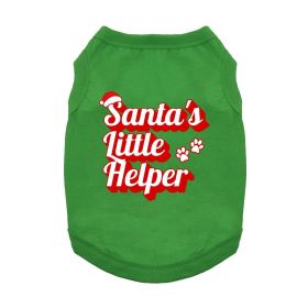 Santa's Little Helper Dog Shirt (Color: Green, size: X-Large)