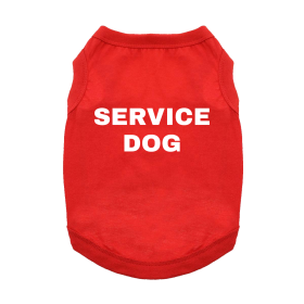Service Dog Dog Shirt (Color: Flame Scarlet Red, size: small)