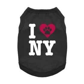 I Love New York Dog Shirt (Color: Black, size: medium)